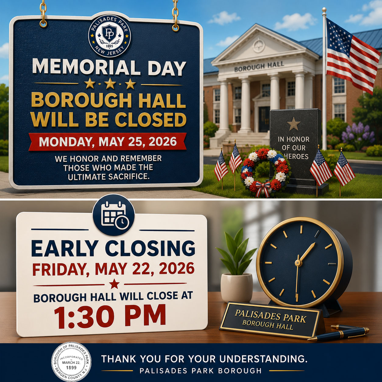 Memorial Day Holiday Schedule — Borough of Palisades Park
