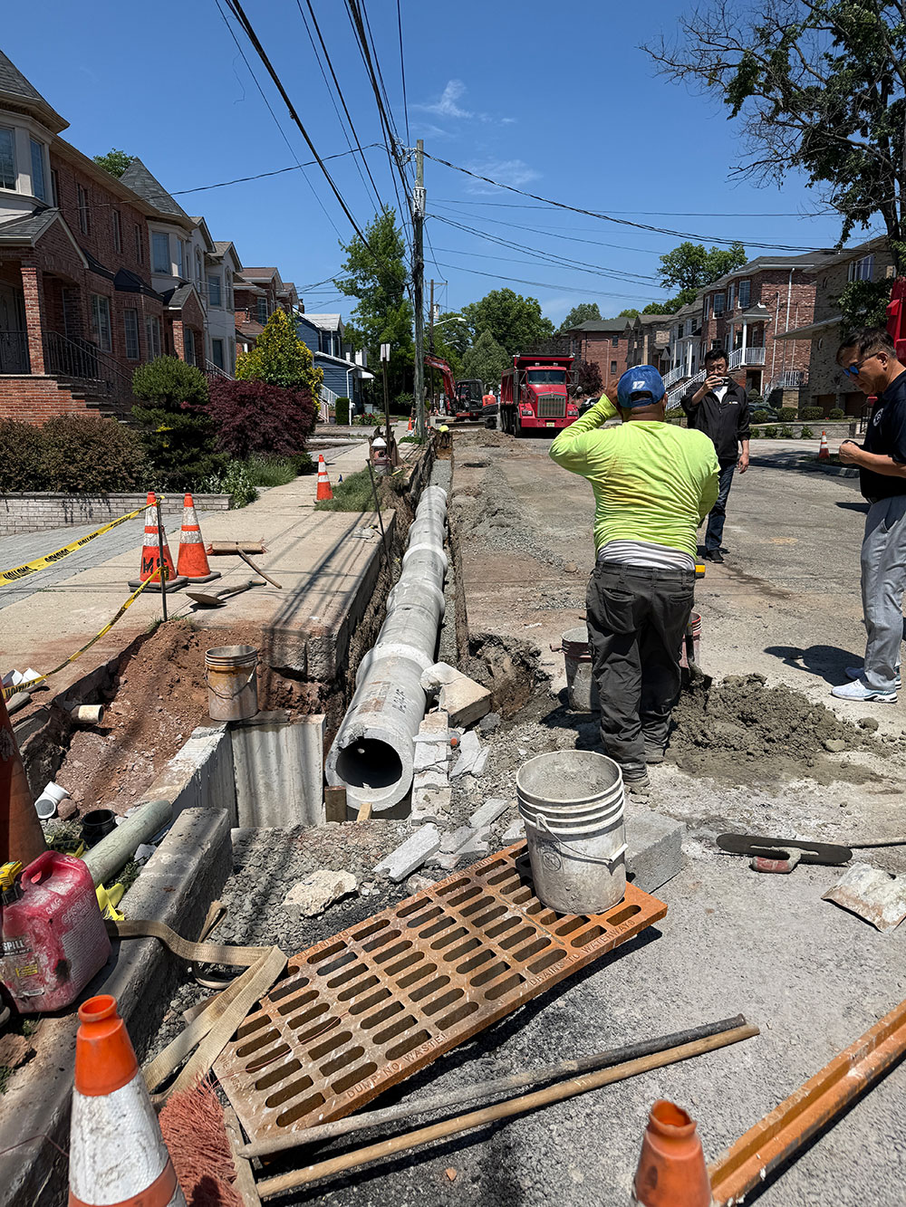 Stormwater sewer construction in Palisades Park