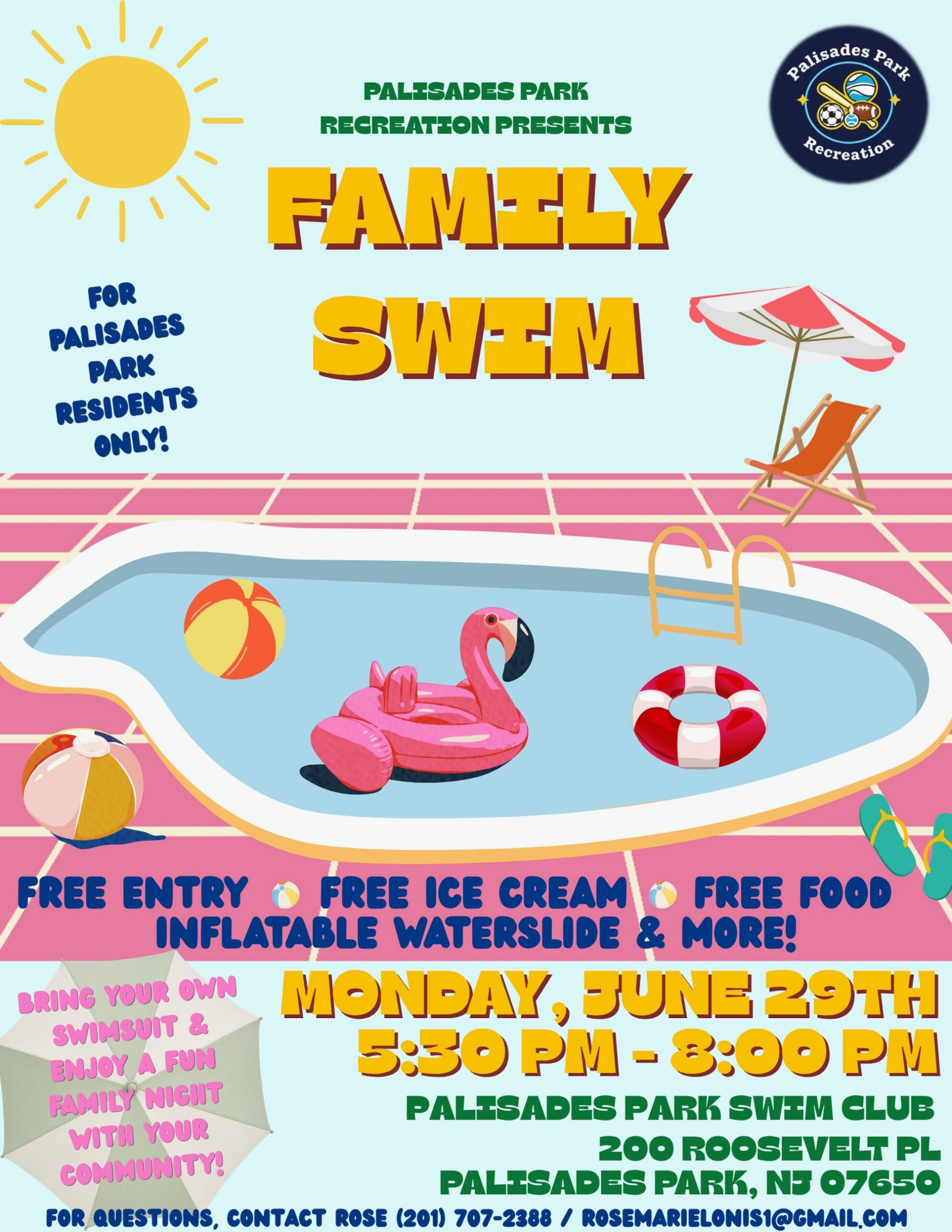 Summer Family Fun Night Pool Poster