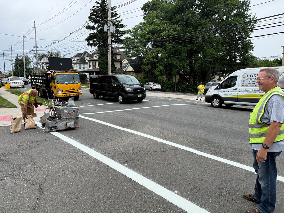 New crosswalks on Grand Avenue, Palisades Park