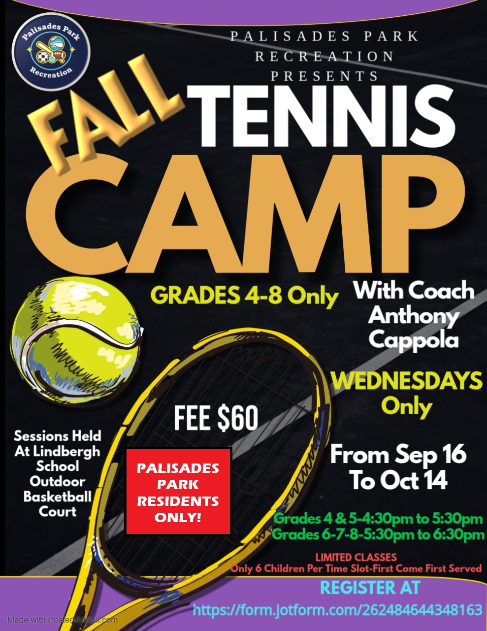 Fall Tennis Camp Flyer