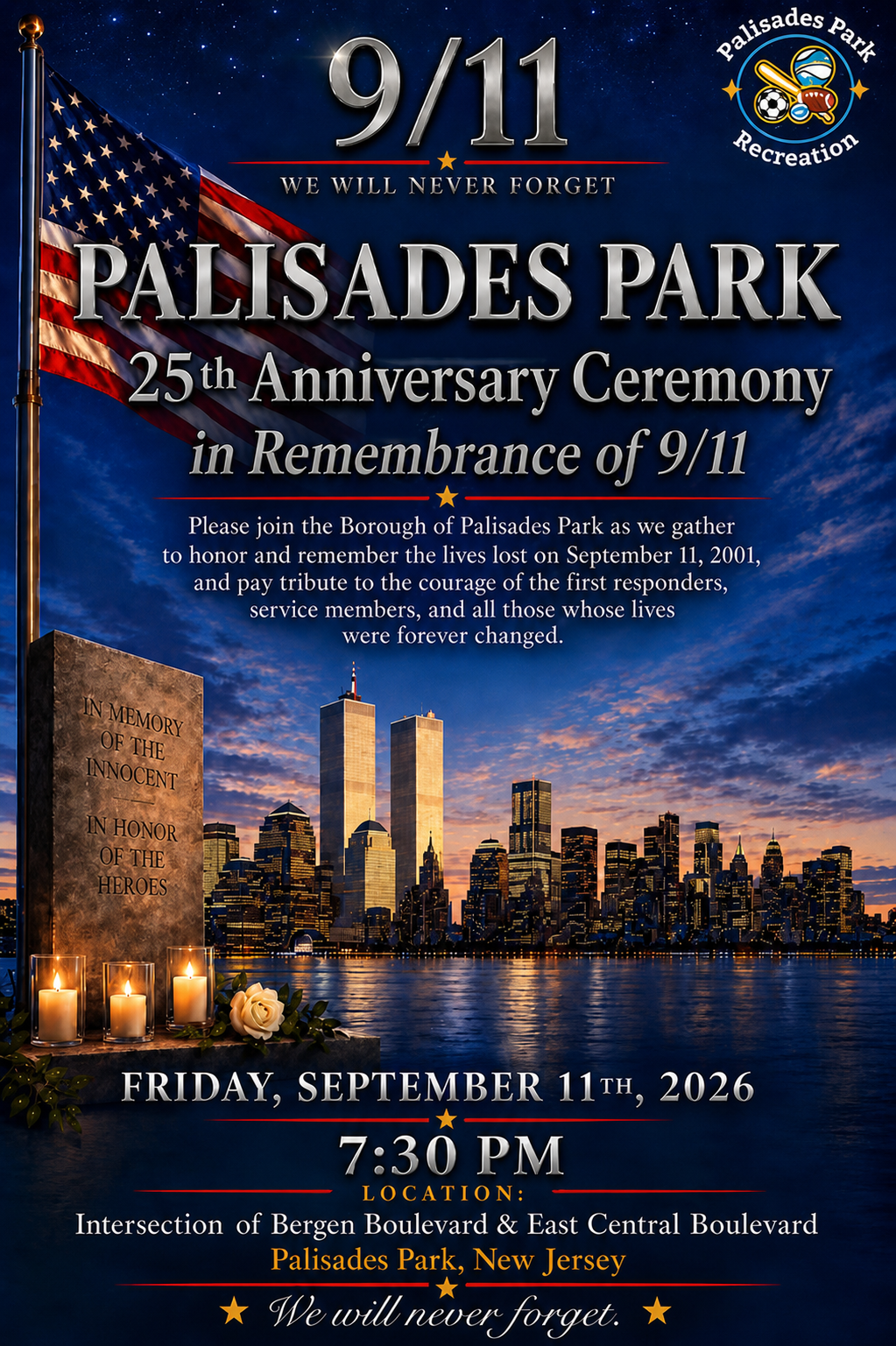 9/11 Memorial Ceremony Flyer