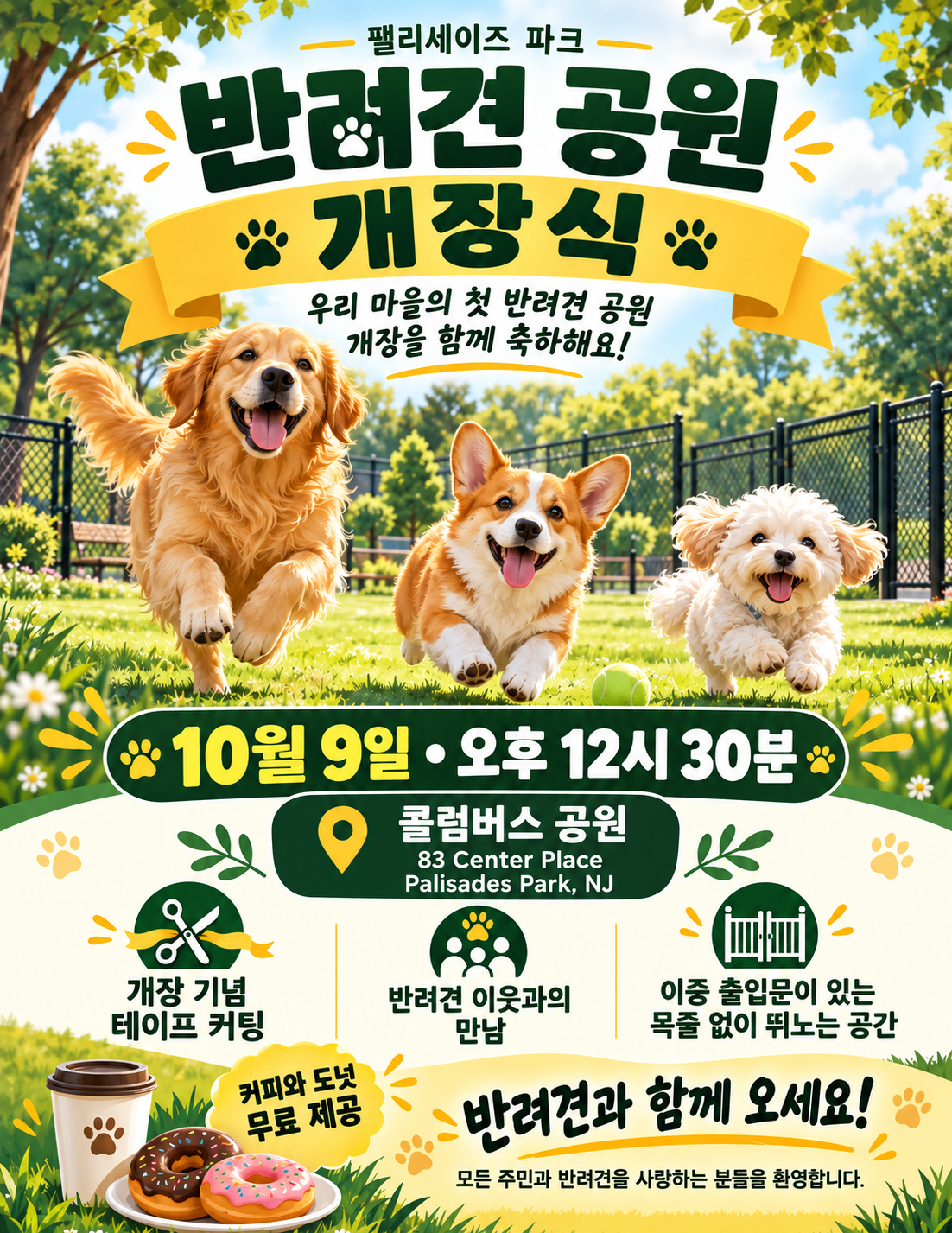 도그파크 개장식 포스터