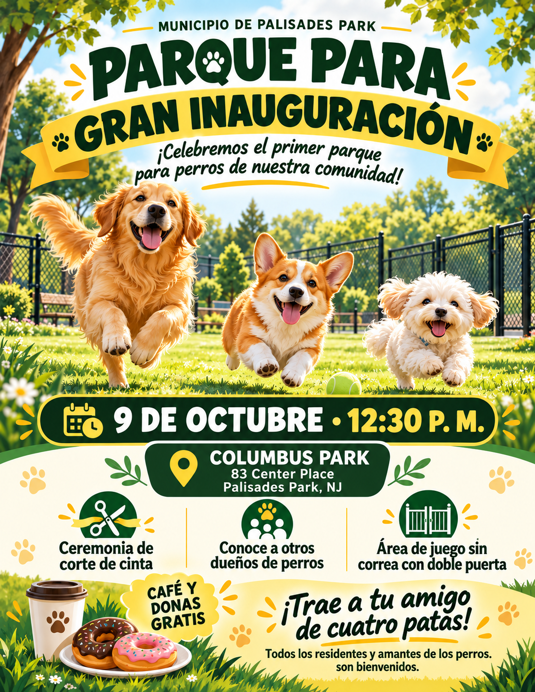 Volante Apertura del Parque para Perros