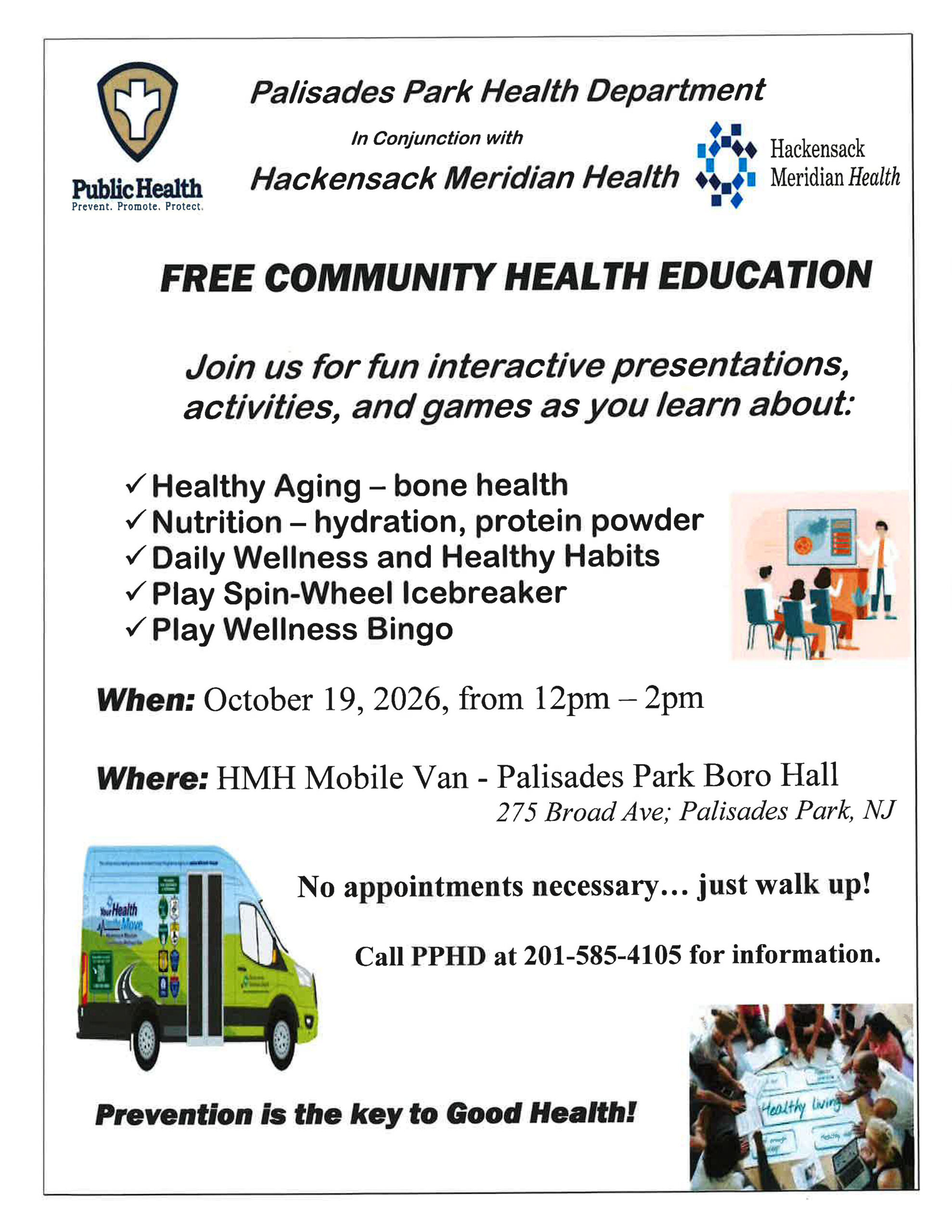Free Community Health Education flyer for October 19, 2026